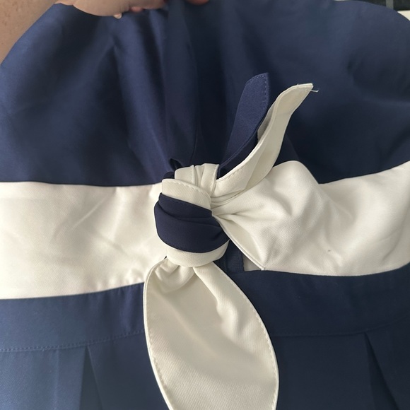 alpha & omega blue and white striped tie romper - Picture 4 of 4